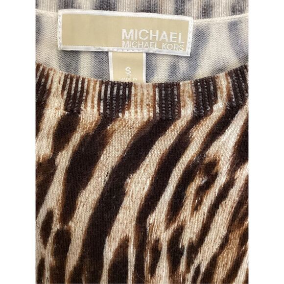 MICHAEL Michael Kors Leopard Print Long Sleeve Dress | Size S - Picture 3 of 4